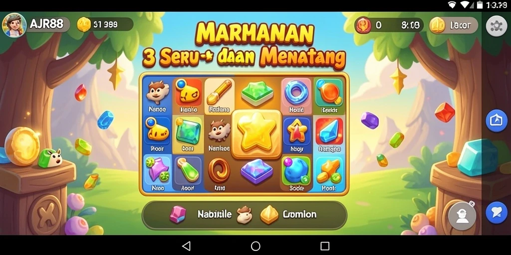 Tampilan gameplay seru AJR88 menampilkan keseruan Match-3.