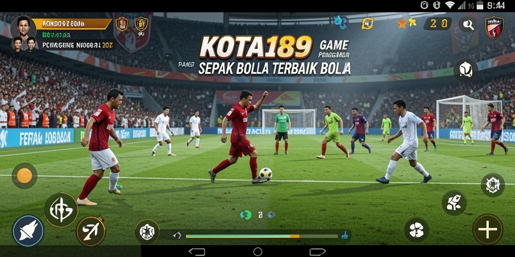 Tampilan gameplay KOTA189 dengan aksi sepak bola yang seru.